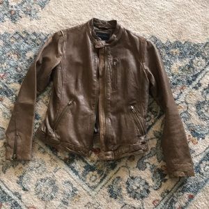 Beautiful Taupe Leather Jacket